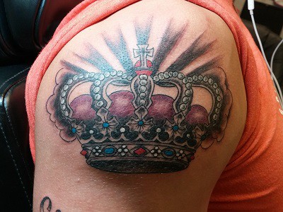 Crown Shoulder Tattoo