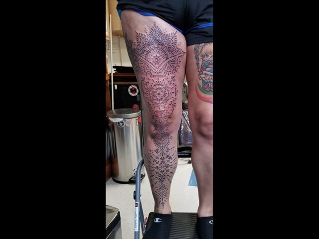 Thigh and Leg Tattoo-2